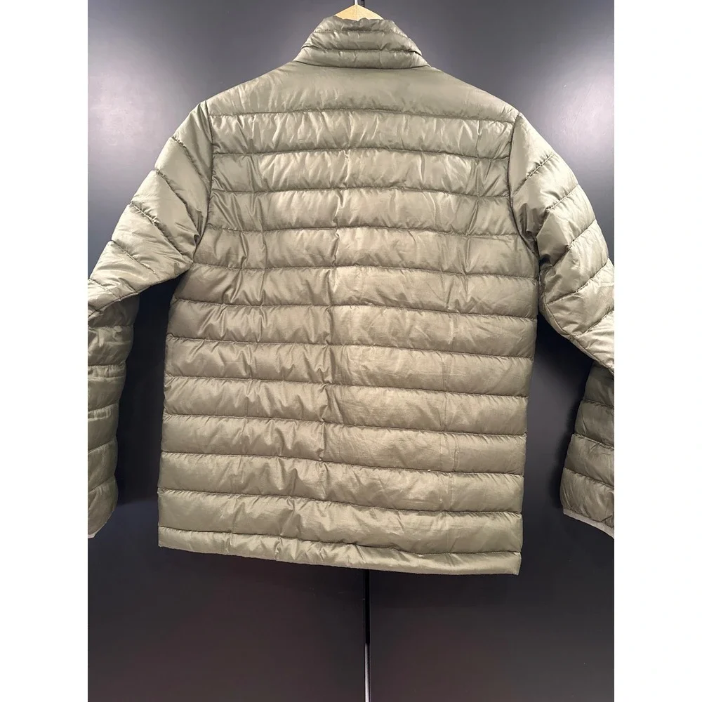 Patagonia Kids XL 14 Down Sweater Jacket Sage Green Olive Puffer Full Zip